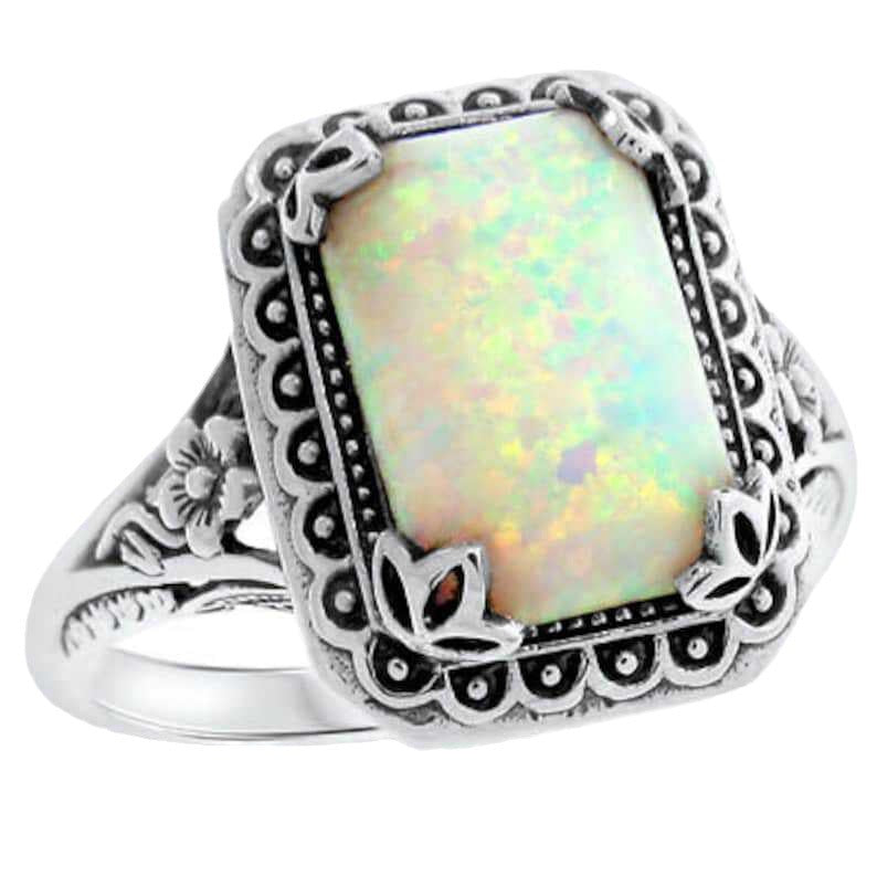 Elegant Female Accessories Fashionable Design Opal Rings