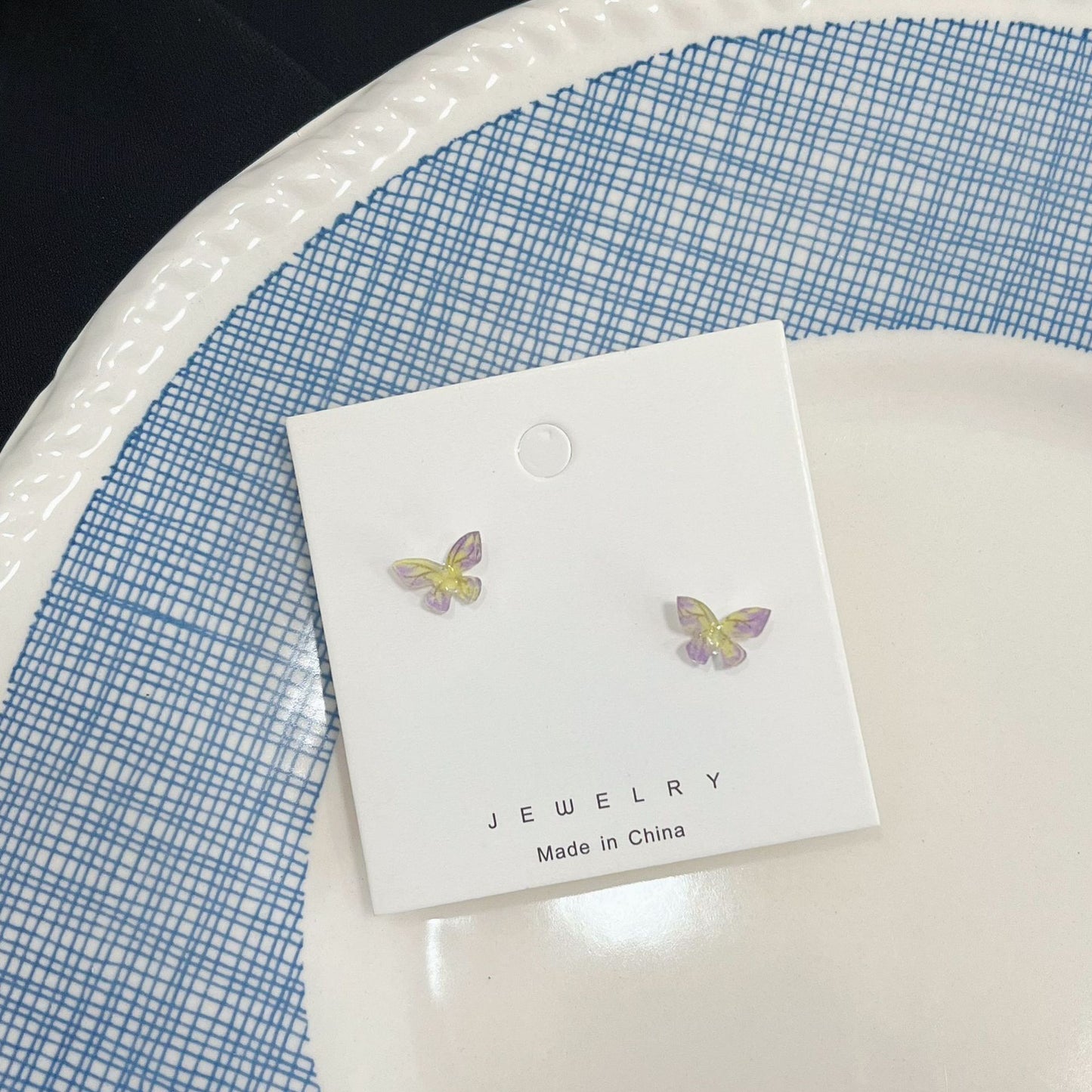 Fairy Three-dimensional Butterfly Suit Sier Small Earrings