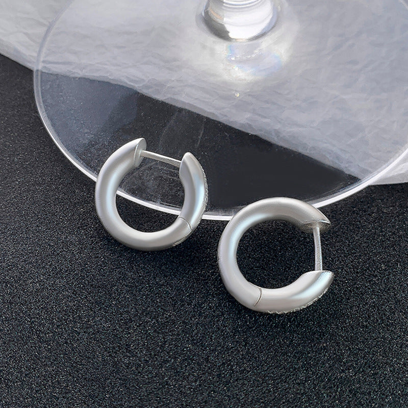 Gold Pigment Female Trendy Design Circle Ear Earrings