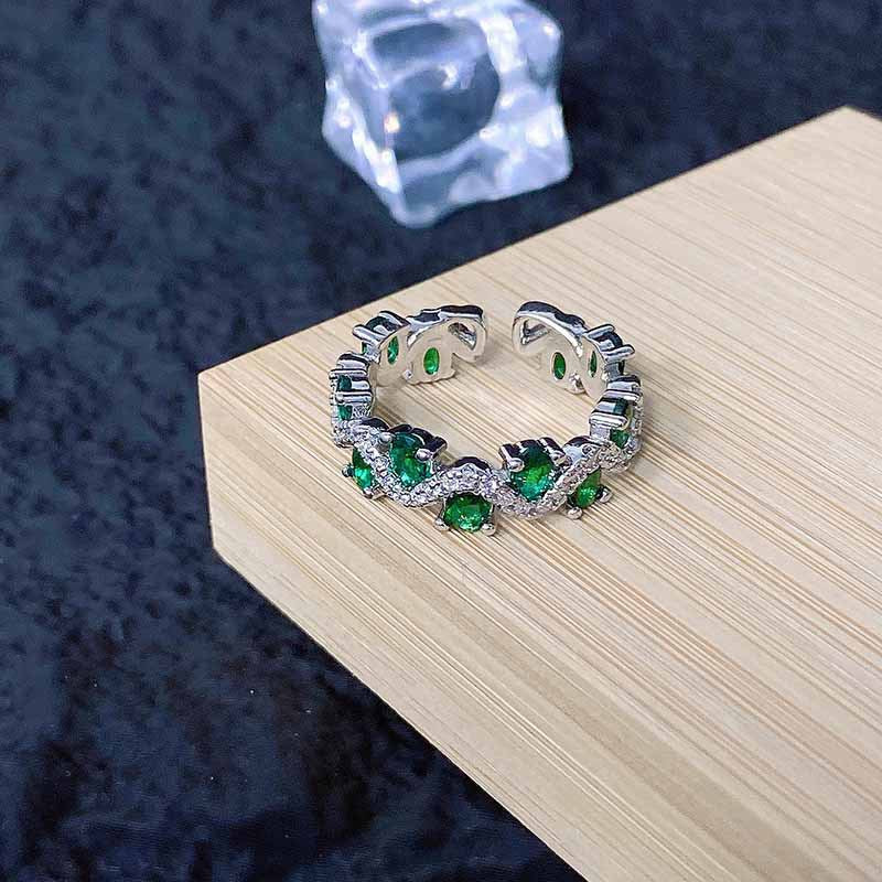 Luxury High-grade Temperament Colorful Crystals Open-end Zircon Rings