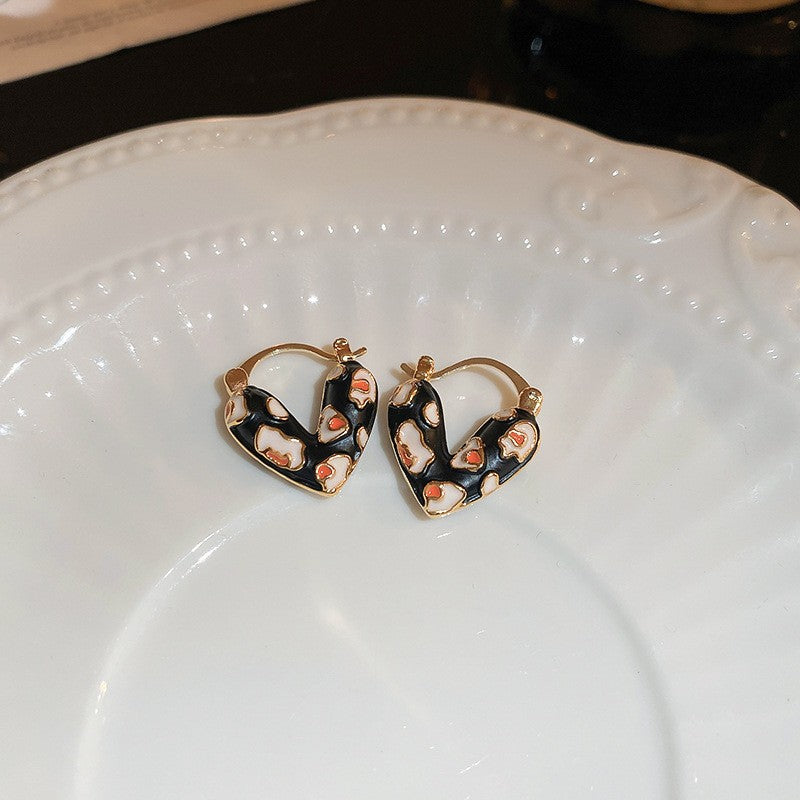 Needle Black Crystal Geometric Ear Minority Fashion Temperament Entry Earrings