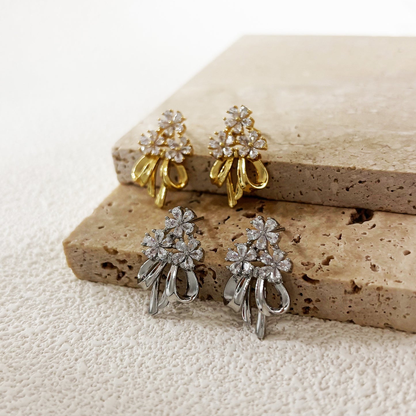 Flower Bow French Retro Affordable Luxury Earrings