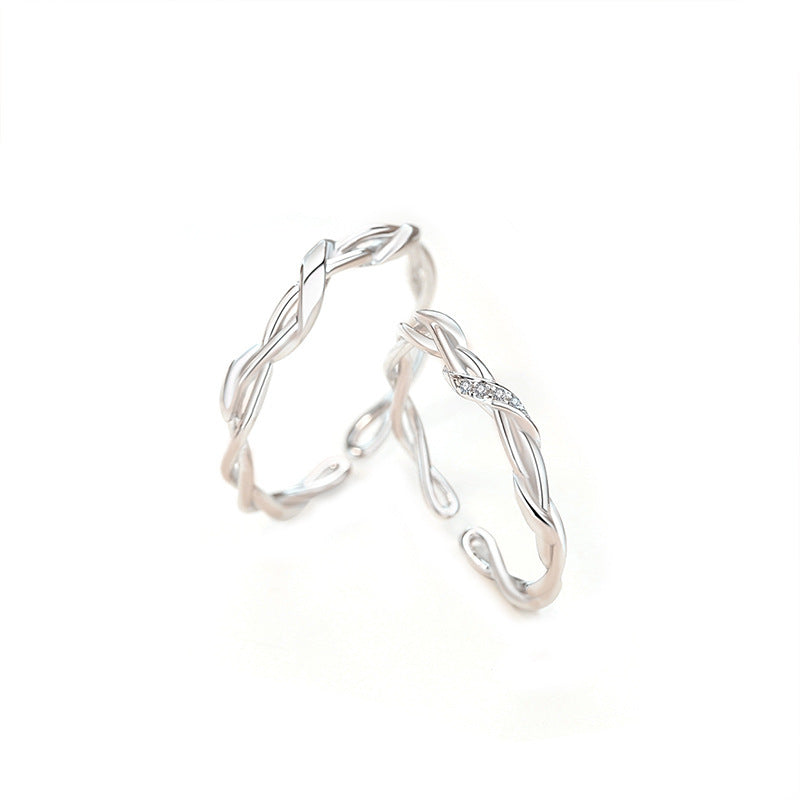 Couple High-grade Light Luxury Opening Simple Rings