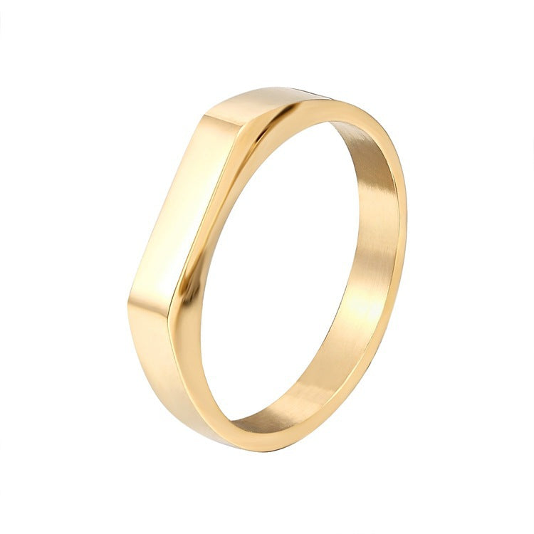 Geometric Titanium Steel Simple Female Gold Rings