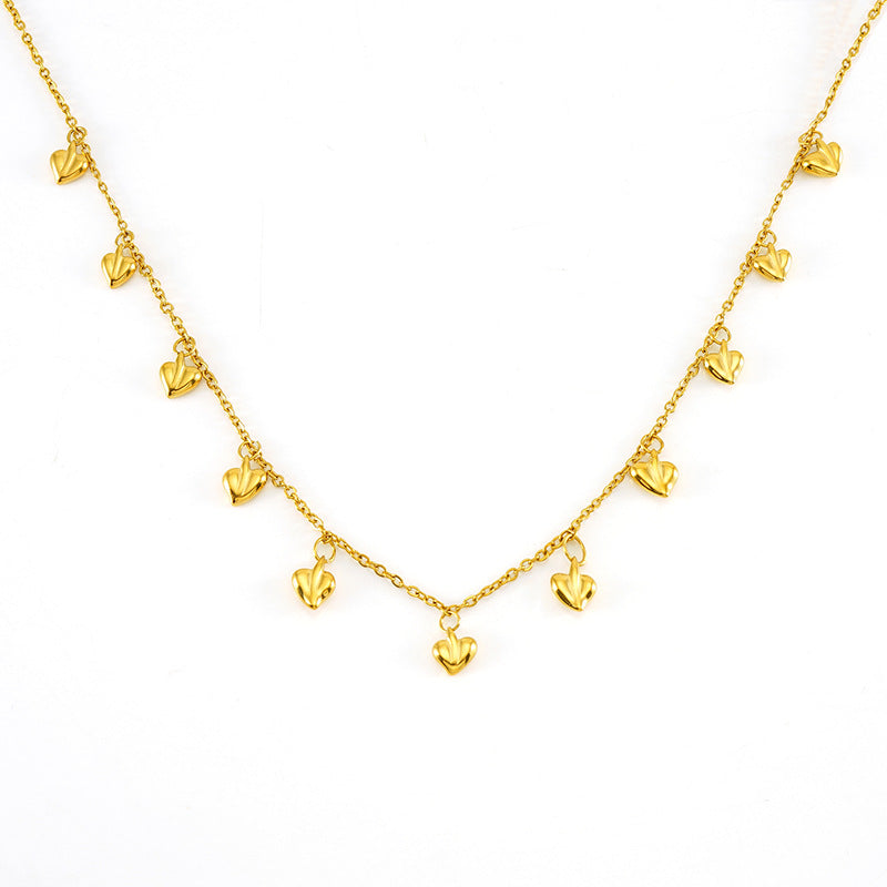 Female Stainless Steel Cold Wind Peach Necklaces