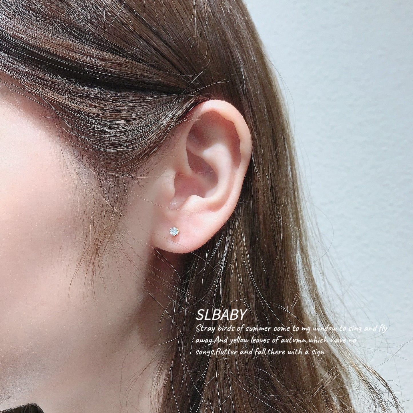 Piercing Master Zircon Sier Needle Gold Earrings