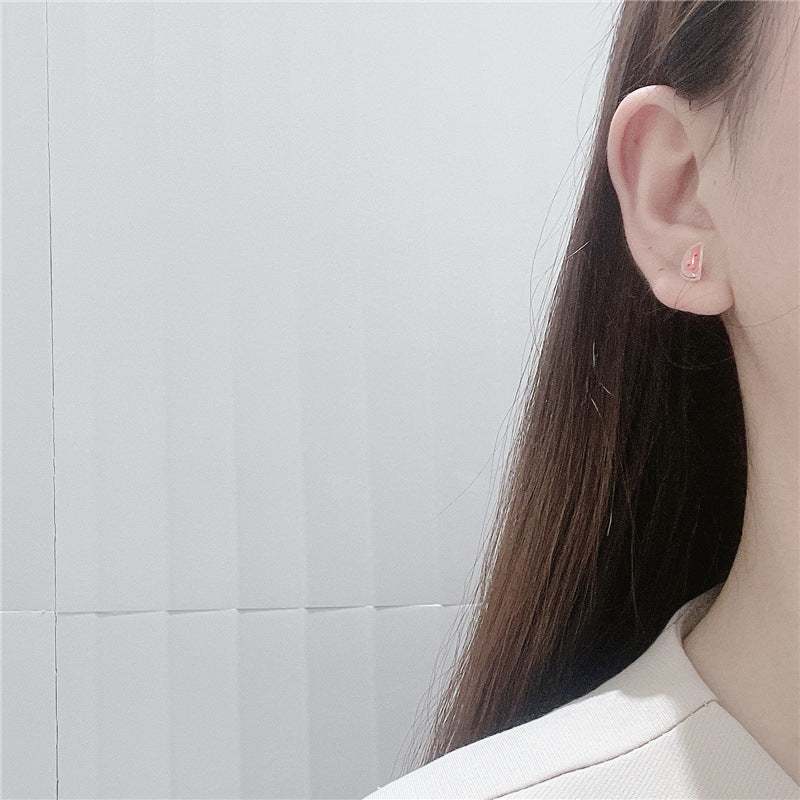 Needle Ceramic Flower Watermelon Week Suit Earrings