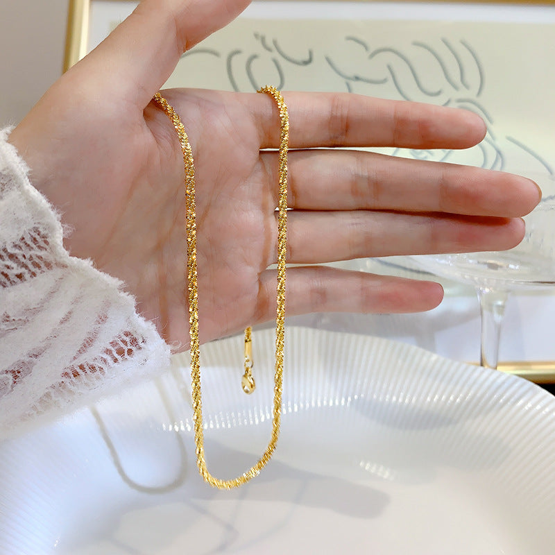 Luxury Starry Sparkling Titanium Steel Female Necklaces