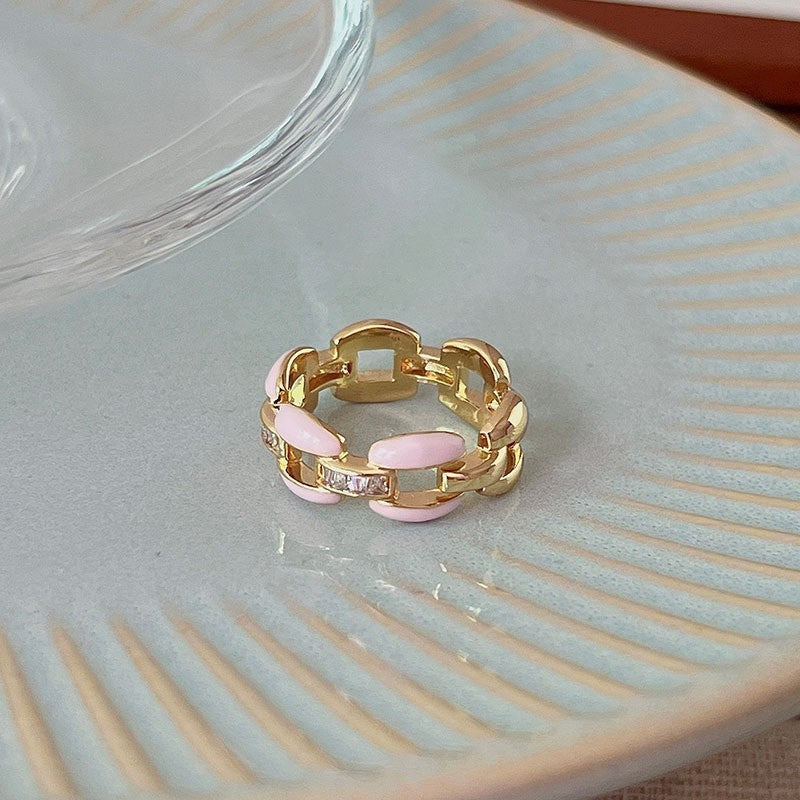 Colorful Zircon Fritillary Butterfly Super Exquisite Niche High Rings