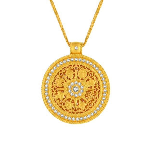 National Fashion Diamond Eight Treasure Compass Alluvial Pendants