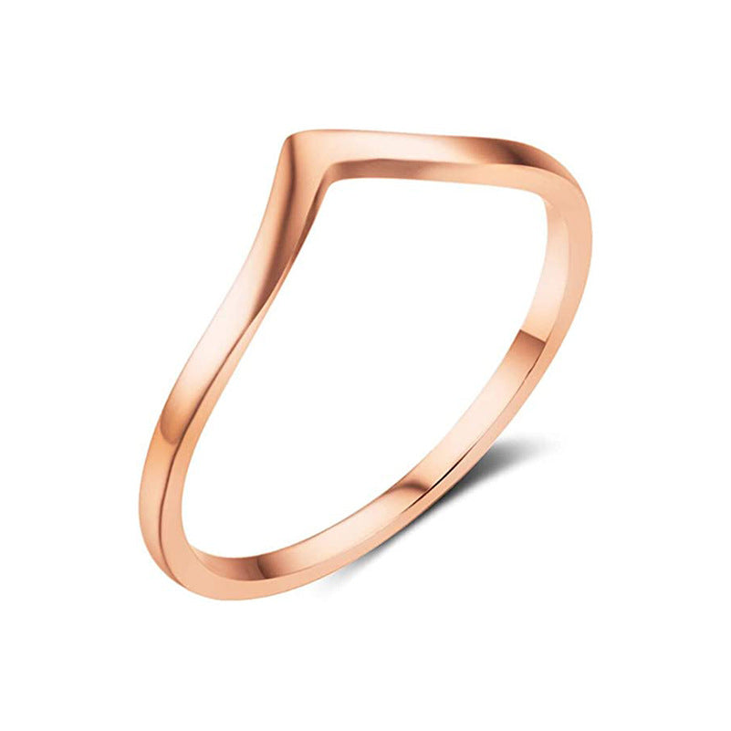 Women's Peach Heart Shaped Love Titanium Steel Glossy Rings