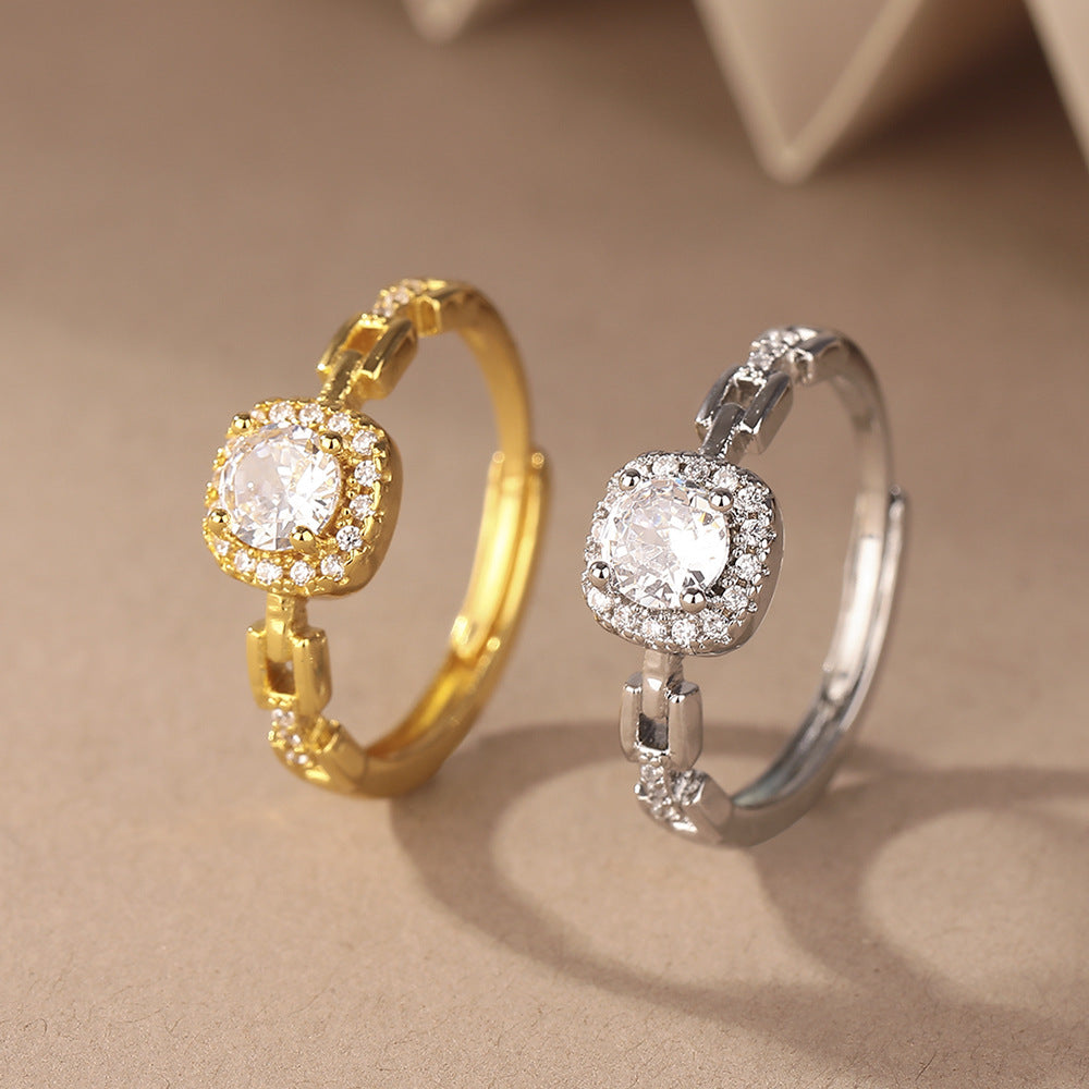 Women's East Gate Simple Geometric Super Flash Rings