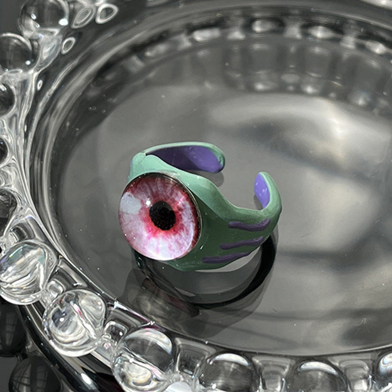 One-eyed Little Monster Niche Design Cartoon Sweet Cool Rings