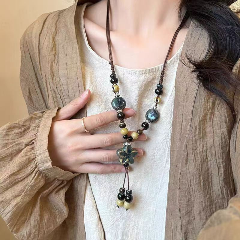 Female Ethnic Colorful Personality Niche Retro Necklaces