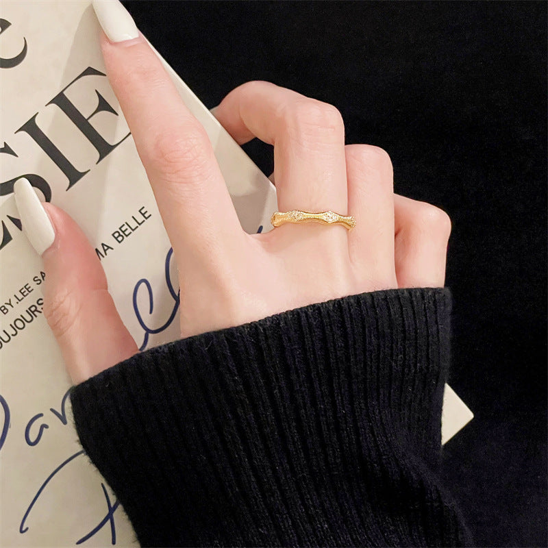 Brushed Advanced Texture Vintage Open Design Light Rings