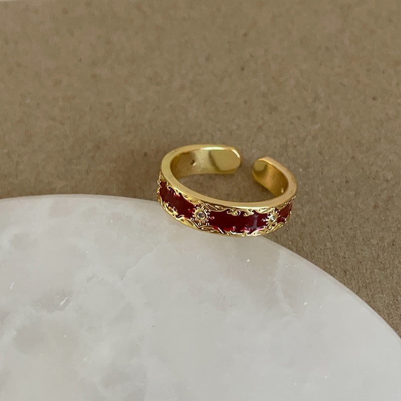 Flower Open Female Niche Retro Affordable Rings