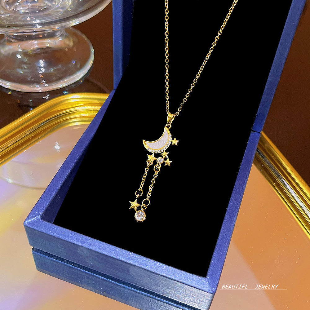 Women's Bow Zircon Clavicle Chain Titanium Steel Necklaces