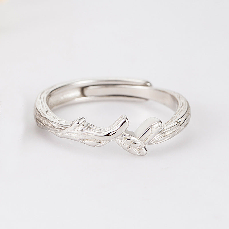 Love Couple Simple Opening Design Valentine's Rings
