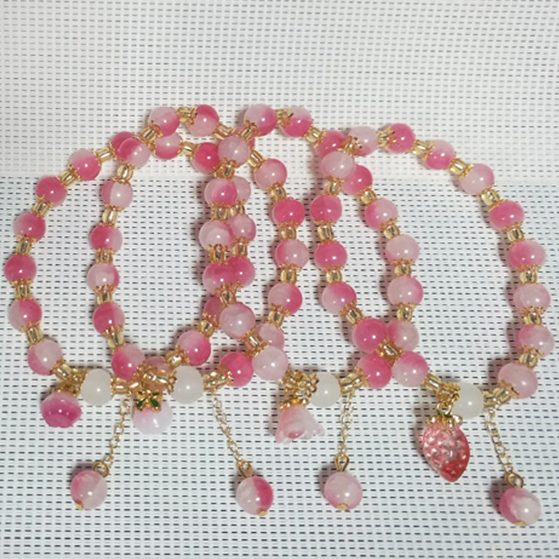 Glazed Gradient Peach Color Ice Crack Bracelets
