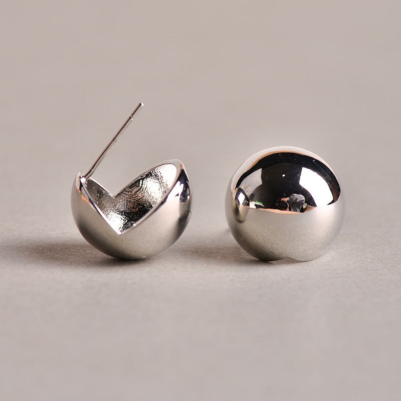 Sier Ear Bright Surface Electroplated Real Gold Cold Earrings