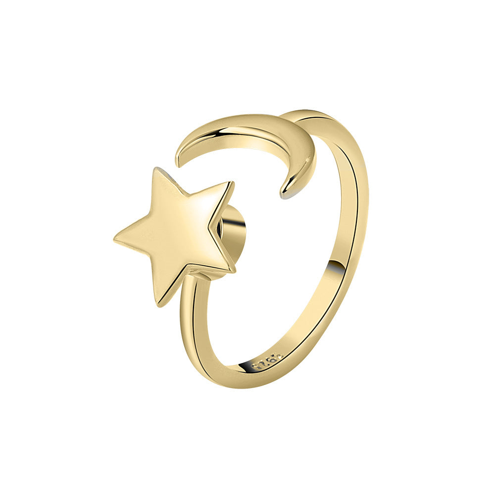 Female Opening Rotatable Adjustable Star Moon Rings