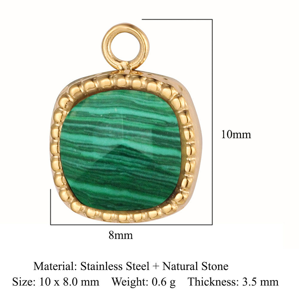 Bohemian Natural Stone Titanium Steel Jewelry Pendants