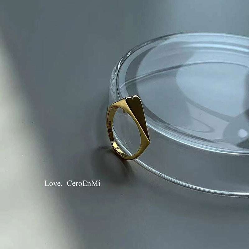 Open Hollow Zircon Butterfly Love Heart-shaped Rings