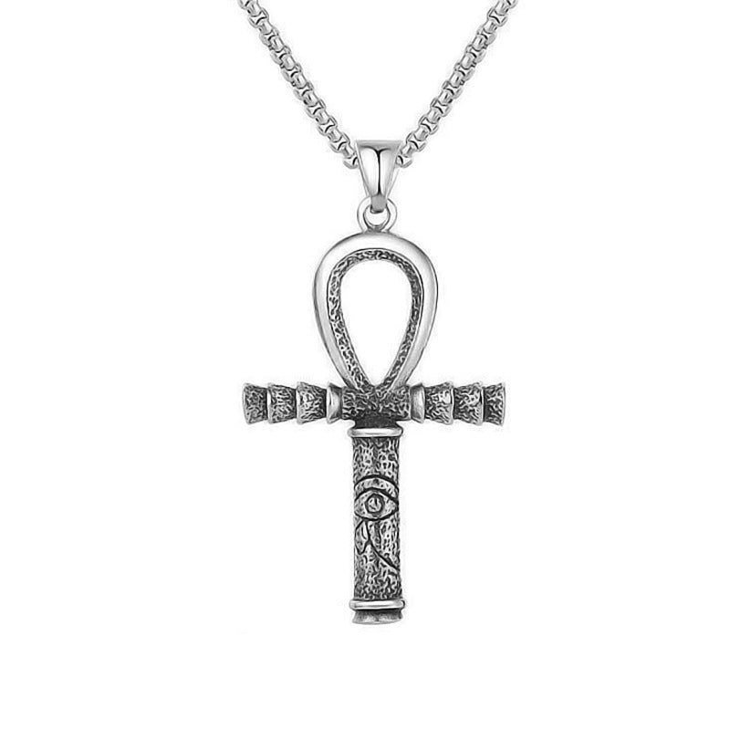 Men's Vintage Cross Ghost Head Titanium Fashion Necklaces