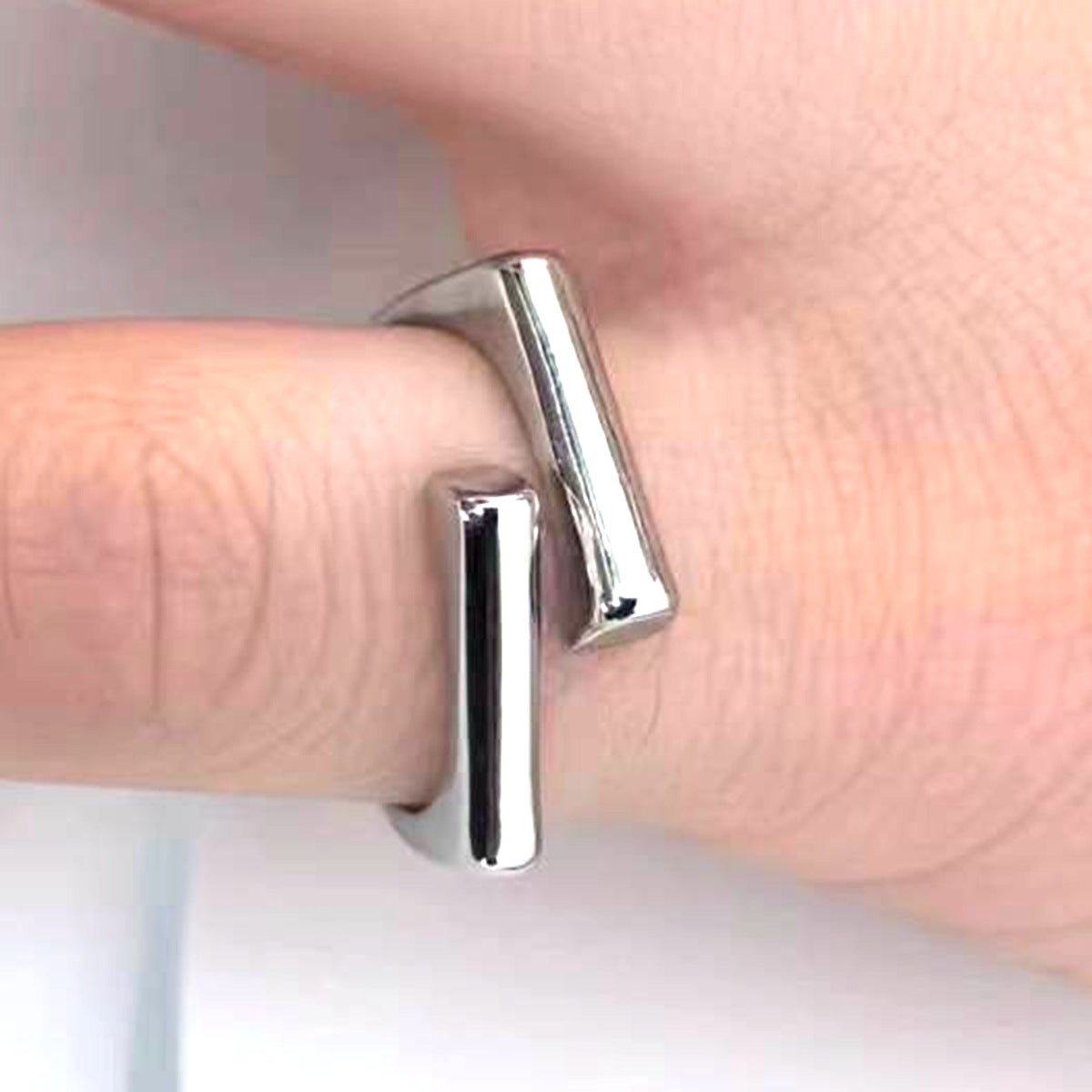 Geometric Glossy Cross Fashion Personalized Opening Rings