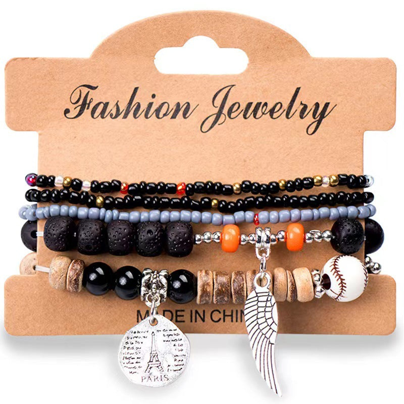 Bohemian Beads Wings Tower Elastic String Ethnic Bracelets