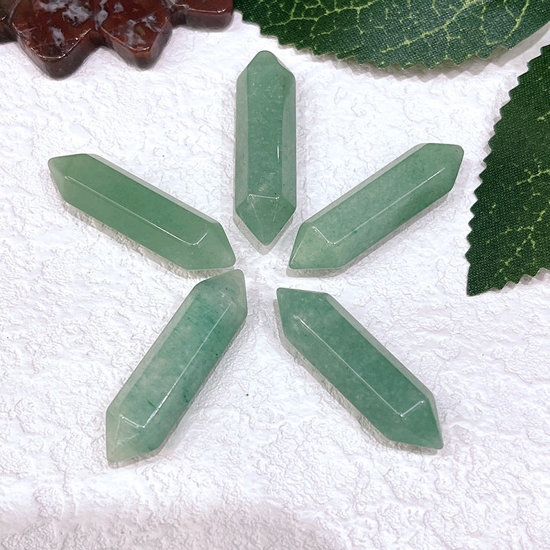 Stone Crystal Bullet Double Pointed Hexagon Prism Pendants