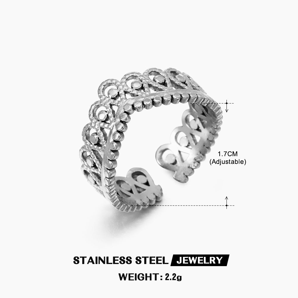 Women's Heart-shaped Open Vintage Popular Geometric Adjustable Rings