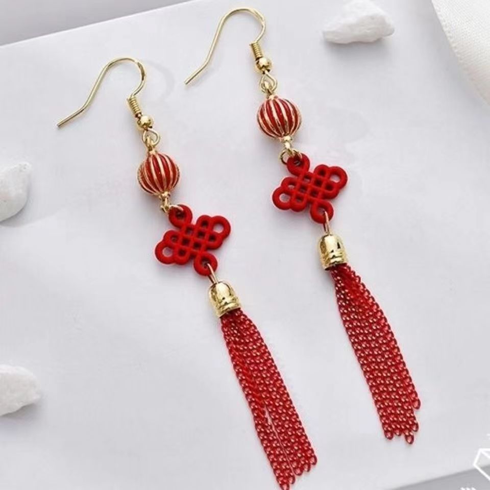 Women's Peking Opera Face Retro Ethnic Sword Horse Earrings