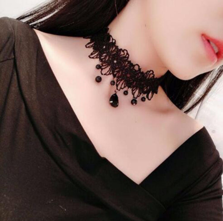 Women's Collar Lace Simple Black Clavicle Chain Necklaces