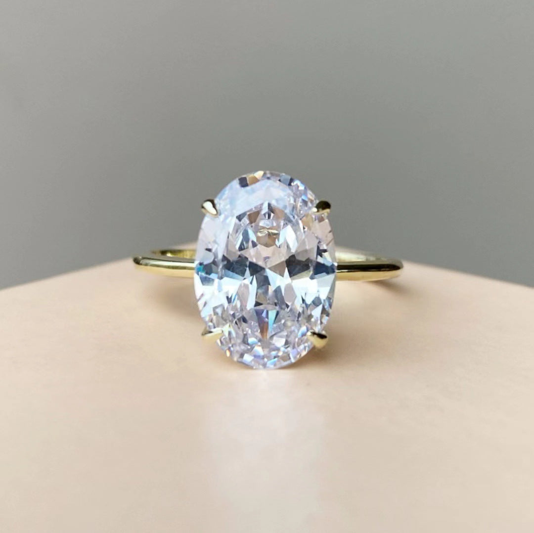 Women's Wedding High Luxury Oval Zircon Series Female Fashion Rings