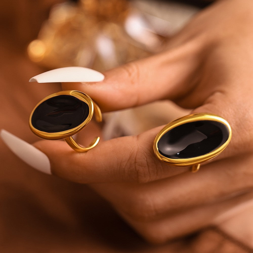Female Light Luxury Drop Oil Casting Stainless Steel Rings