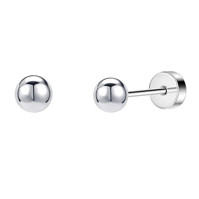 Steel Golden Bean Ear Bone Dumbbell Earrings