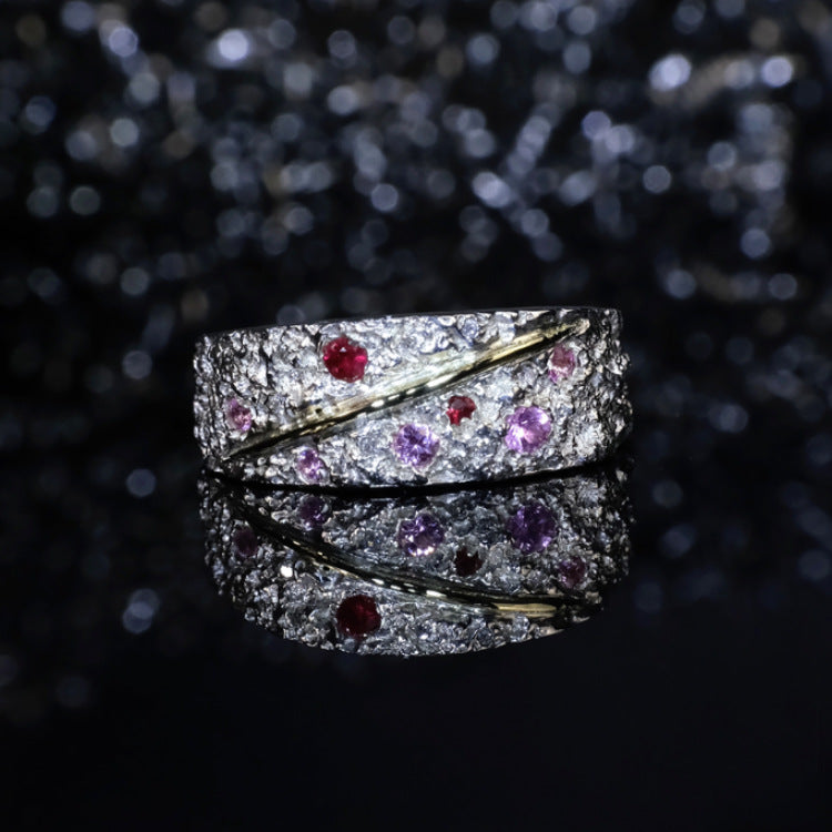 Men's Starry Sky Sapphire Handmade Meteor Shower Magic Rings