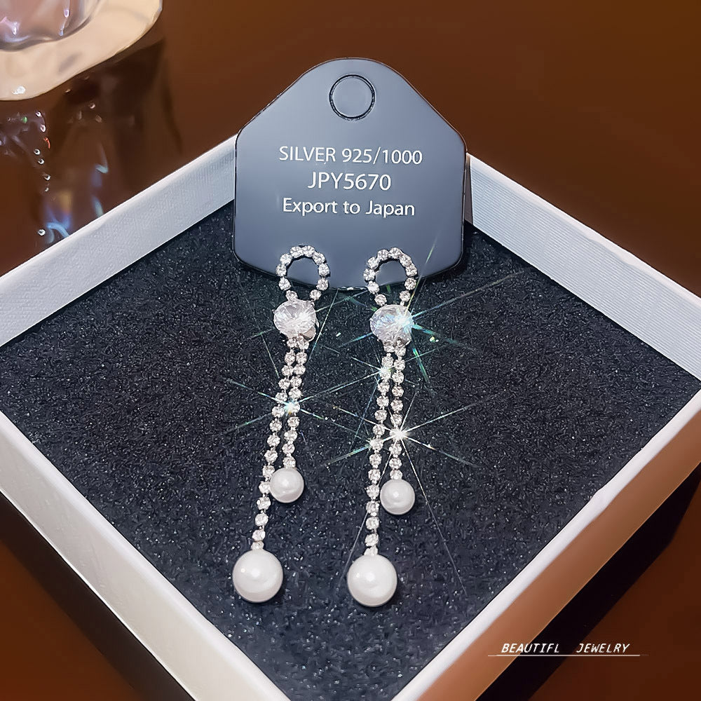 Women's Zircon Tassel High-grade Light Luxury Delicate Earrings