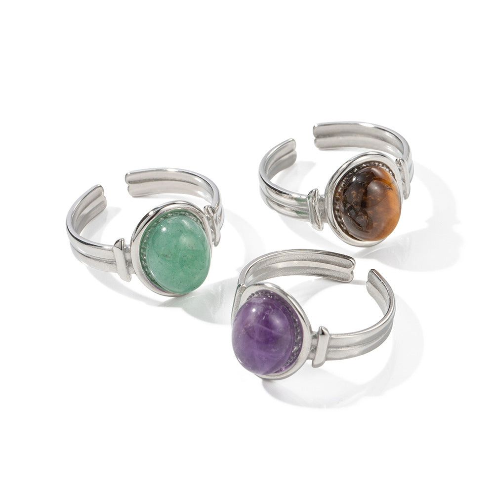 Titanium Steel French Court Entry Lux Rings