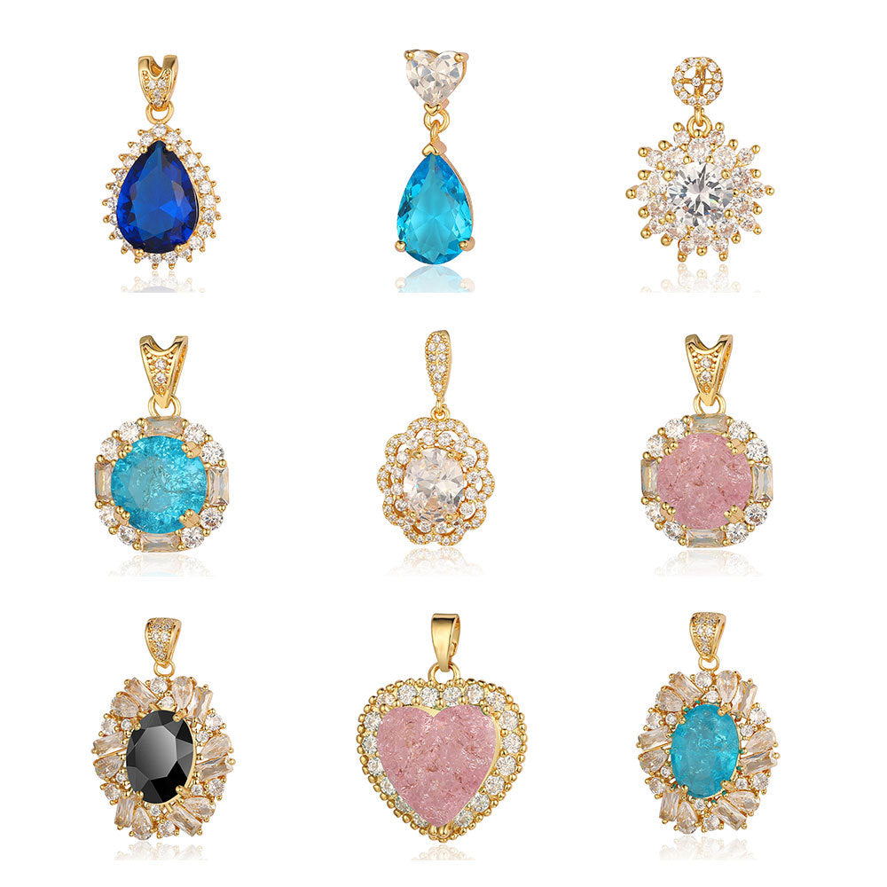 Cut Zircon Vintage Water Drop Oval Necklaces