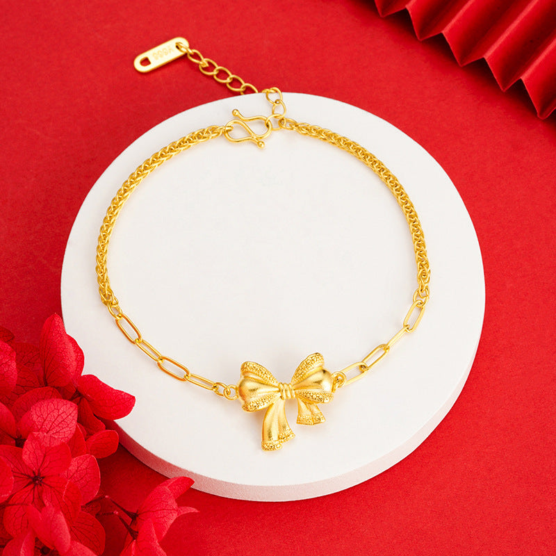 Bow Simulation Brass Decoration Vietnam Alluvial Gold Pendants