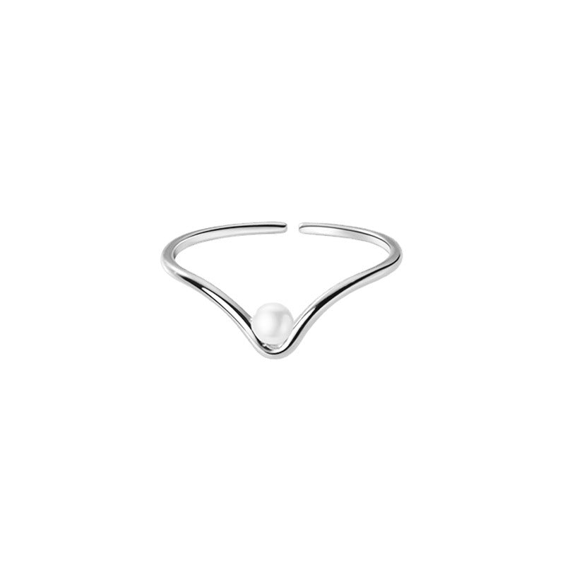 Pearl Female Niche High-grade Simple Design Rings
