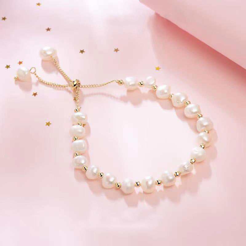 Women's Korean Style Fashionable Natural Freshwater Beads Hand-made Beaded With Bracelets