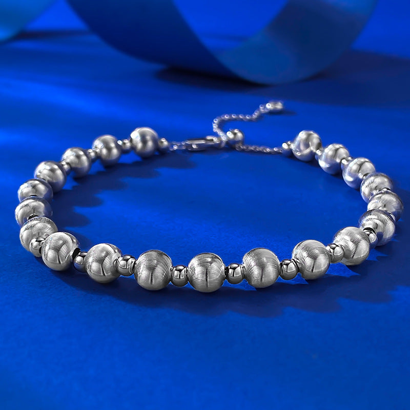 Jewelry Sterling Sier Laser Brushed Cat Eye Beaded Bracelets
