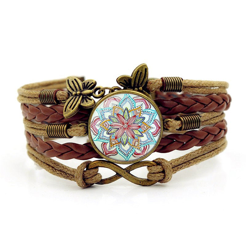 Life Female Butterfly Infinite Symbol Retro Woven Hand Jewelry Bracelets