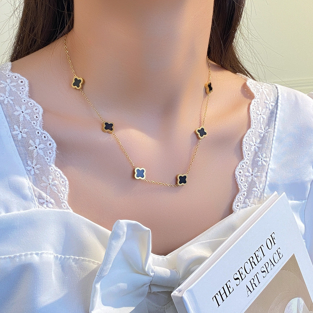 Flower Titanium Steel Female Summer Wild Necklaces