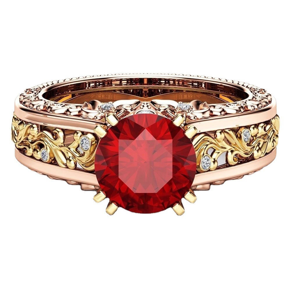 Rose Gold Plated Color Separation Colored Rings