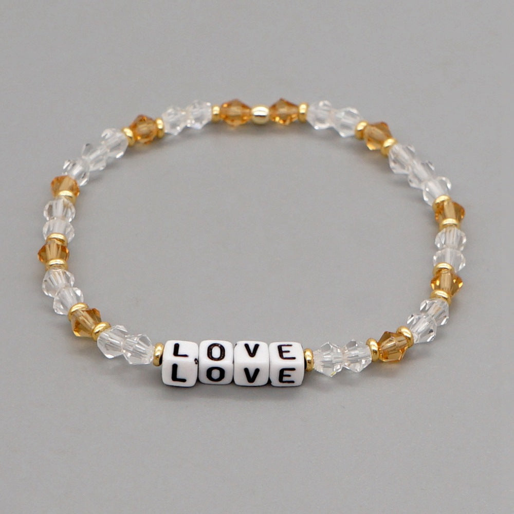 Women's Bohemian Style Crystal Letter Simple Personality Bracelets