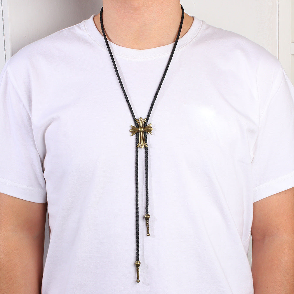 Men's Bolo Tie Indian Style Long Sweater Necklaces